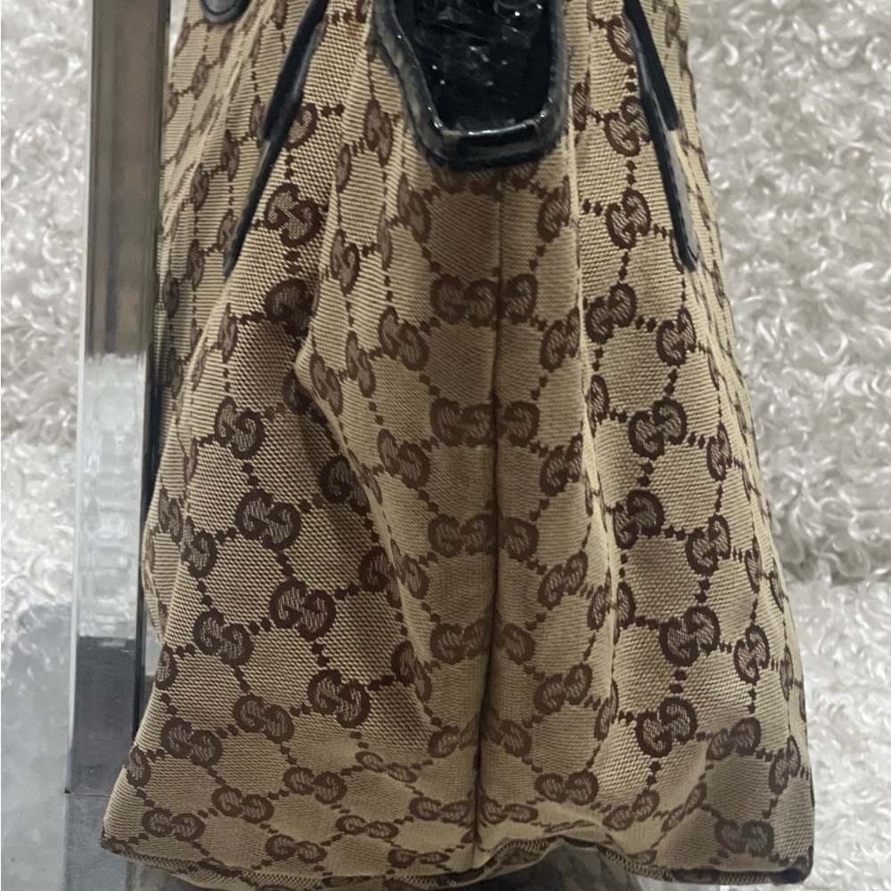 Gucci Beige GG Canvas and Patent Leather Medium Jolie Tote - Picture 5 of 15